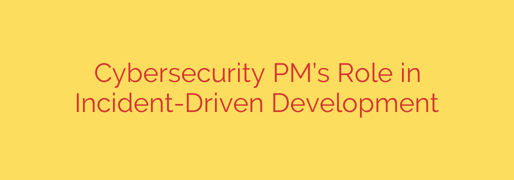 Cybersecurity PM’s Role in Incident-Driven Development