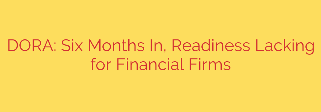 DORA: Six Months In, Readiness Lacking for Financial Firms