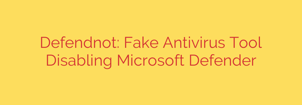 Defendnot: Fake Antivirus Tool Disabling Microsoft Defender