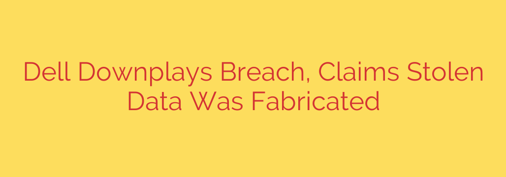 Dell Downplays Breach, Claims Stolen Data Was Fabricated