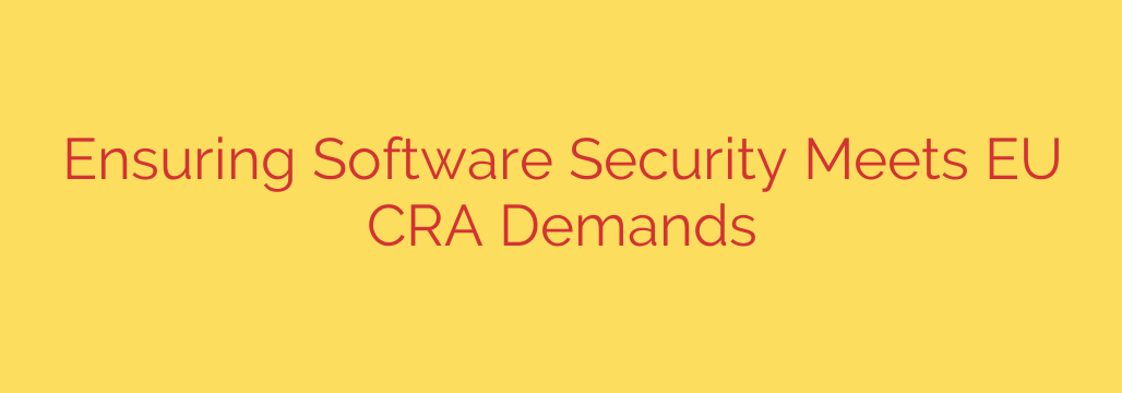 Ensuring Software Security Meets EU CRA Demands