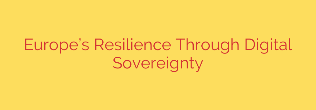 Europe’s Resilience Through Digital Sovereignty