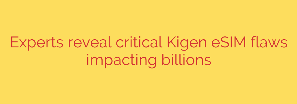 Experts reveal critical Kigen eSIM flaws impacting billions