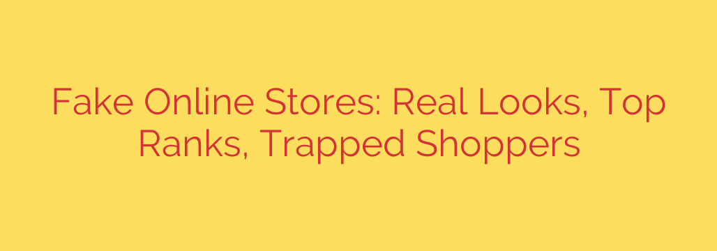 Fake Online Stores: Real Looks, Top Ranks, Trapped Shoppers