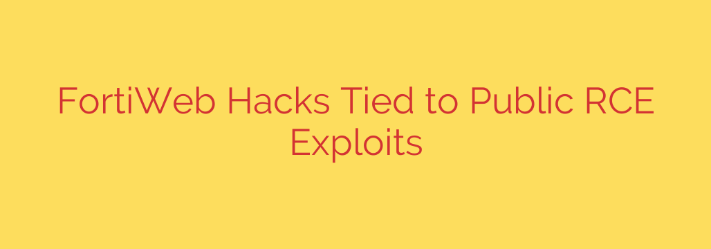 FortiWeb Hacks Tied to Public RCE Exploits