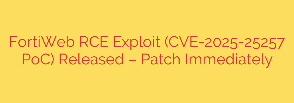 FortiWeb RCE Exploit (CVE-2025-25257 PoC) Released – Patch Immediately