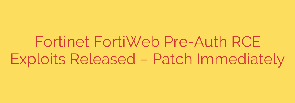 Fortinet FortiWeb Pre-Auth RCE Exploits Released – Patch Immediately