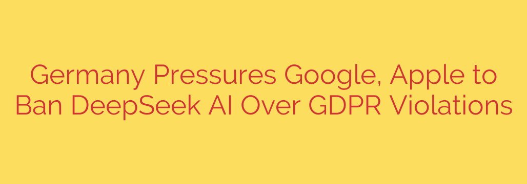 Germany Pressures Google, Apple to Ban DeepSeek AI Over GDPR Violations