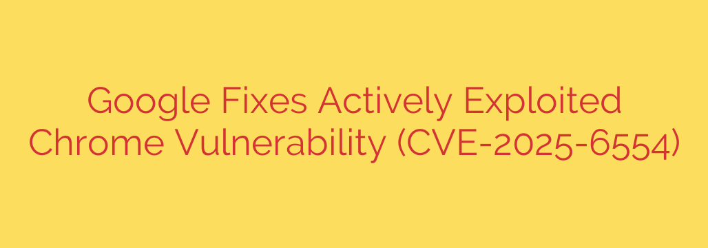 Google Fixes Actively Exploited Chrome Vulnerability (CVE-2025-6554)