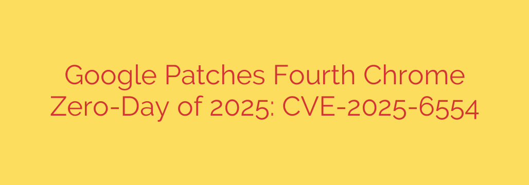 Google Patches Fourth Chrome Zero-Day of 2025: CVE-2025-6554