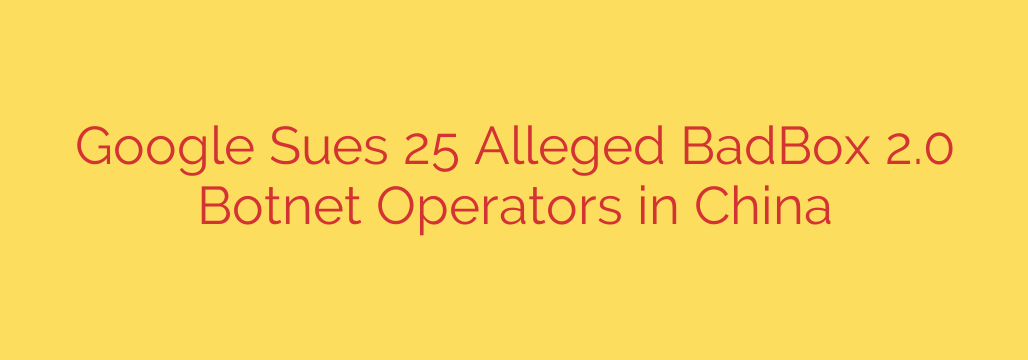 Google Sues 25 Alleged BadBox 2.0 Botnet Operators in China
