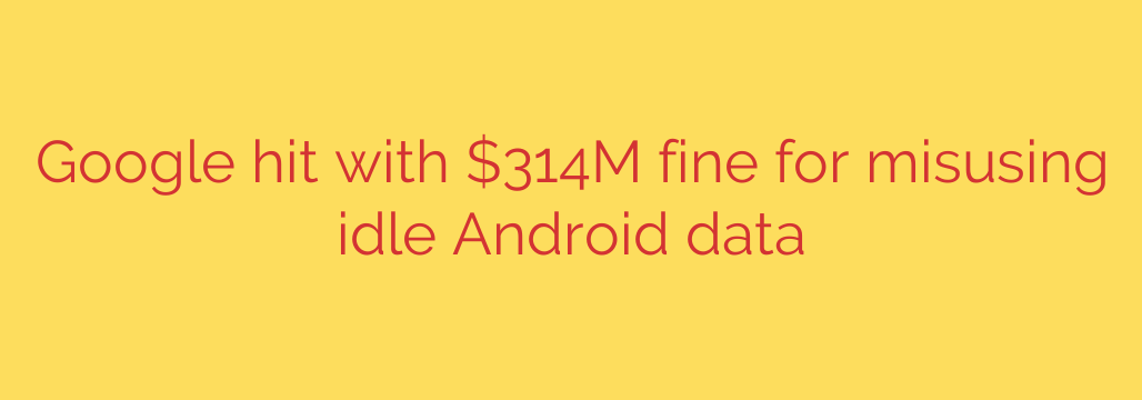 Google hit with $314M fine for misusing idle Android data