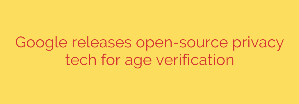 Google releases open-source privacy tech for age verification