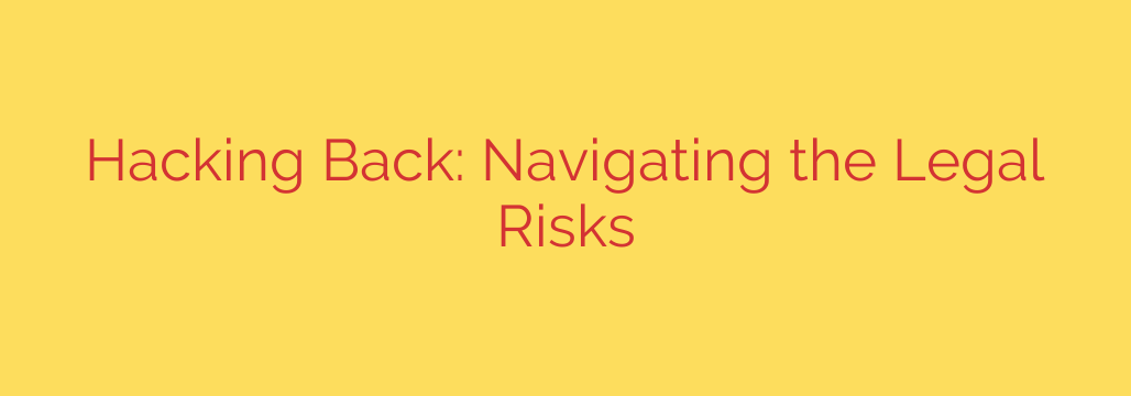Hacking Back: Navigating the Legal Risks