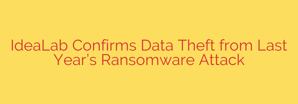 IdeaLab Confirms Data Theft from Last Year’s Ransomware Attack