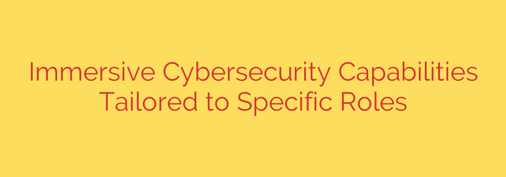 Immersive Cybersecurity Capabilities Tailored to Specific Roles
