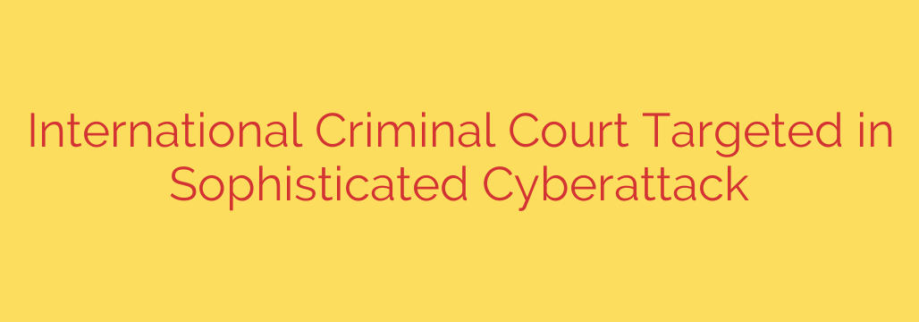 International Criminal Court Targeted in Sophisticated Cyberattack