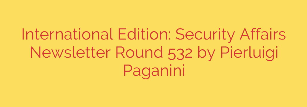 International Edition: Security Affairs Newsletter Round 532 by Pierluigi Paganini