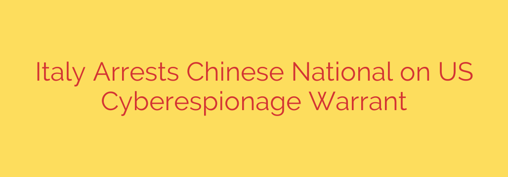 Italy Arrests Chinese National on US Cyberespionage Warrant