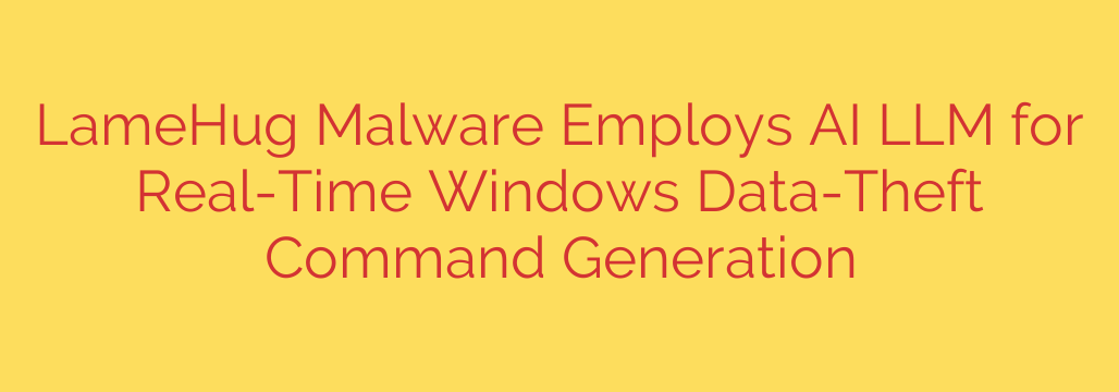 LameHug Malware Employs AI LLM for Real-Time Windows Data-Theft Command Generation