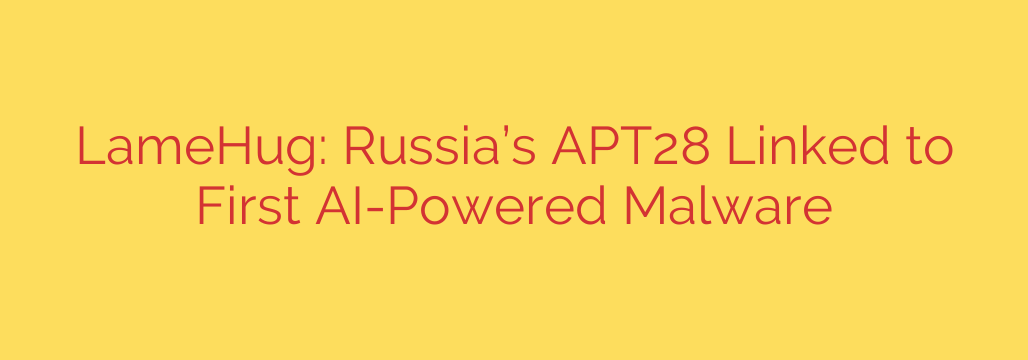 LameHug: Russia’s APT28 Linked to First AI-Powered Malware