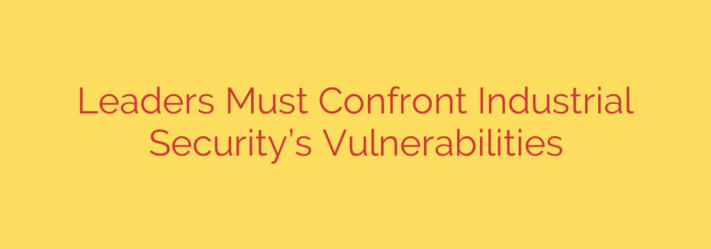 Leaders Must Confront Industrial Security’s Vulnerabilities
