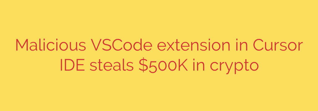 Malicious VSCode extension in Cursor IDE steals $500K in crypto