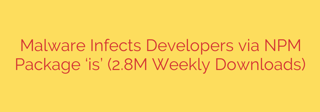 Malware Infects Developers via NPM Package ‘is’ (2.8M Weekly Downloads)