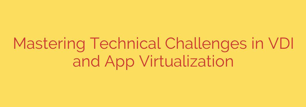 Mastering Technical Challenges in VDI and App Virtualization