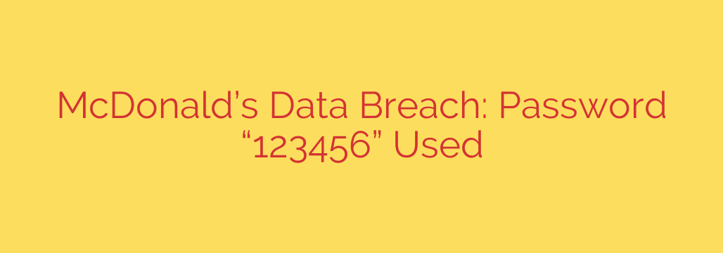 McDonald’s Data Breach: Password “123456” Used