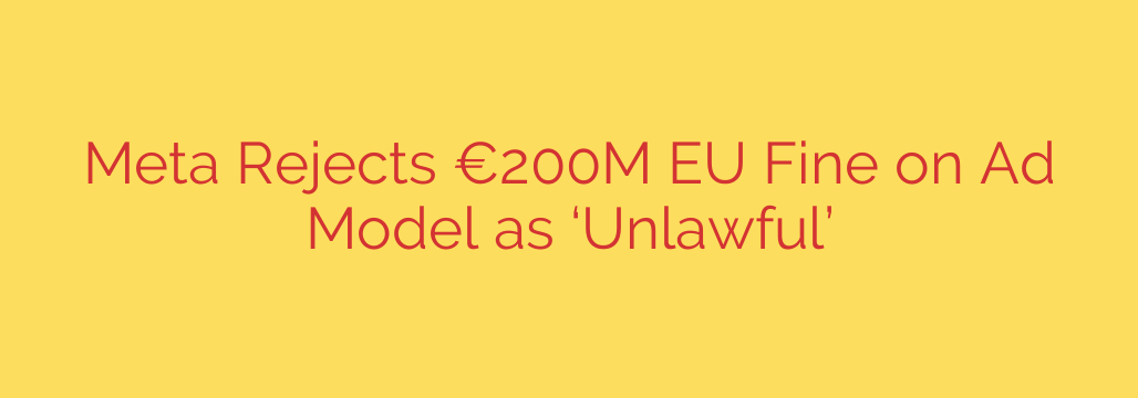 Meta Rejects €200M EU Fine on Ad Model as ‘Unlawful’