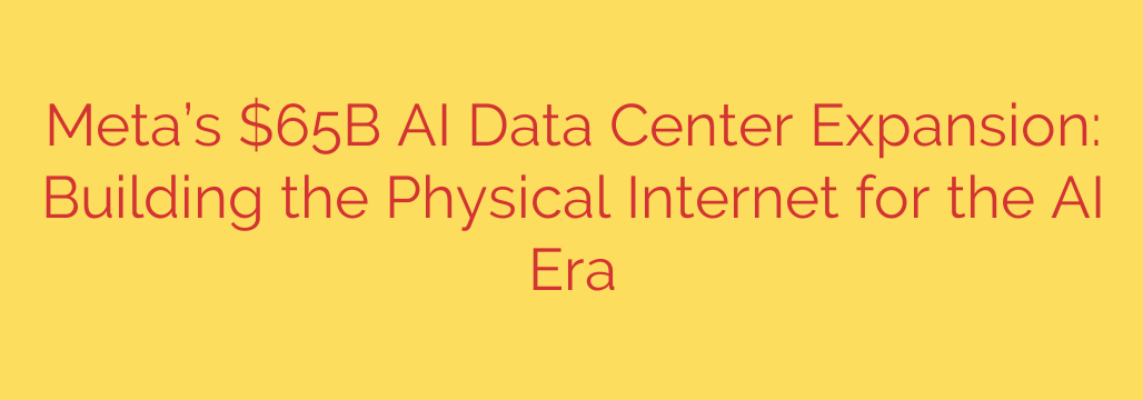 Meta’s $65B AI Data Center Expansion: Building the Physical Internet for the AI Era