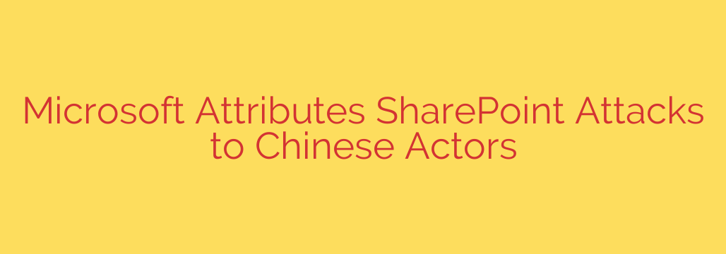 Microsoft Attributes SharePoint Attacks to Chinese Actors