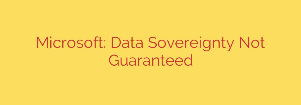 Microsoft: Data Sovereignty Not Guaranteed