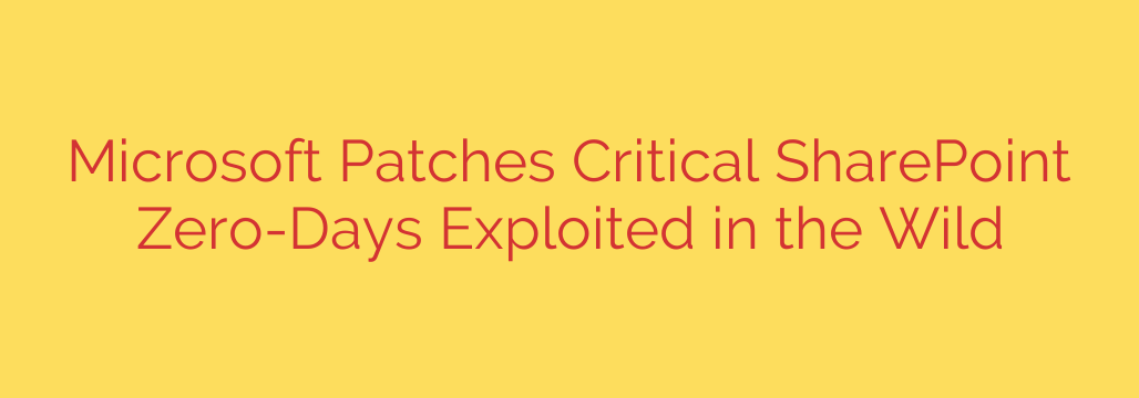 Microsoft Patches Critical SharePoint Zero-Days Exploited in the Wild