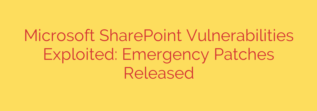 Microsoft SharePoint Vulnerabilities Exploited: Emergency Patches Released