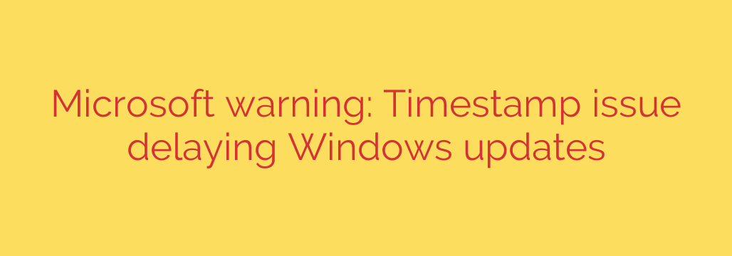 Microsoft warning: Timestamp issue delaying Windows updates