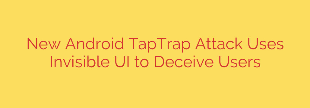 New Android TapTrap Attack Uses Invisible UI to Deceive Users