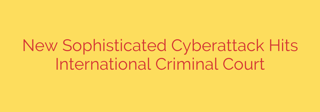 New Sophisticated Cyberattack Hits International Criminal Court