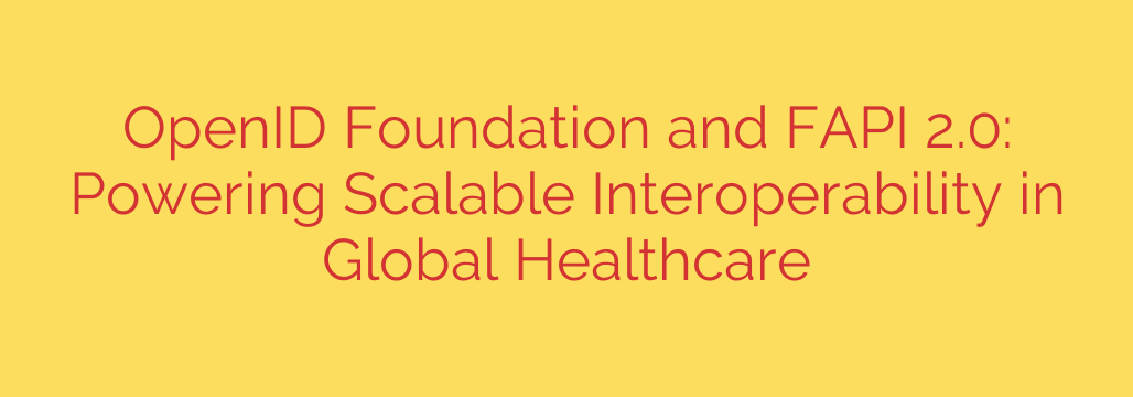 OpenID Foundation and FAPI 2.0: Powering Scalable Interoperability in Global Healthcare
