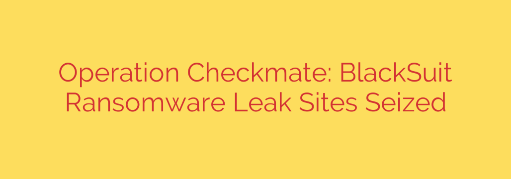 Operation Checkmate: BlackSuit Ransomware Leak Sites Seized