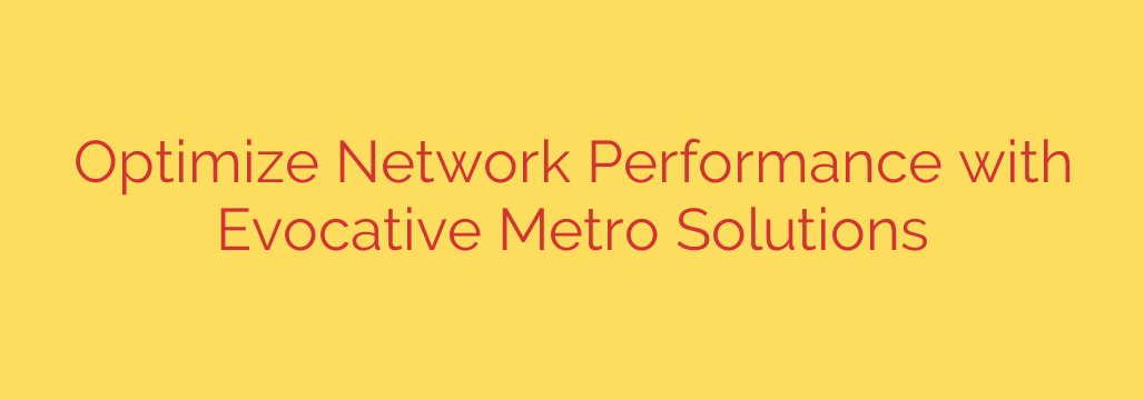 Optimize Network Performance with Evocative Metro Solutions