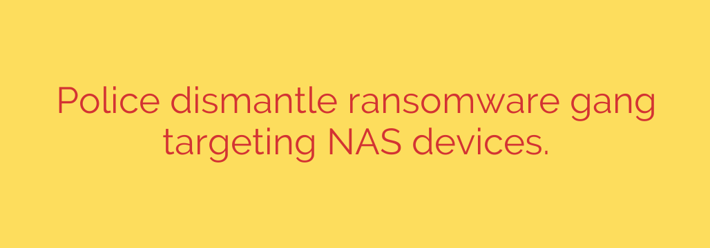 Police dismantle ransomware gang targeting NAS devices.