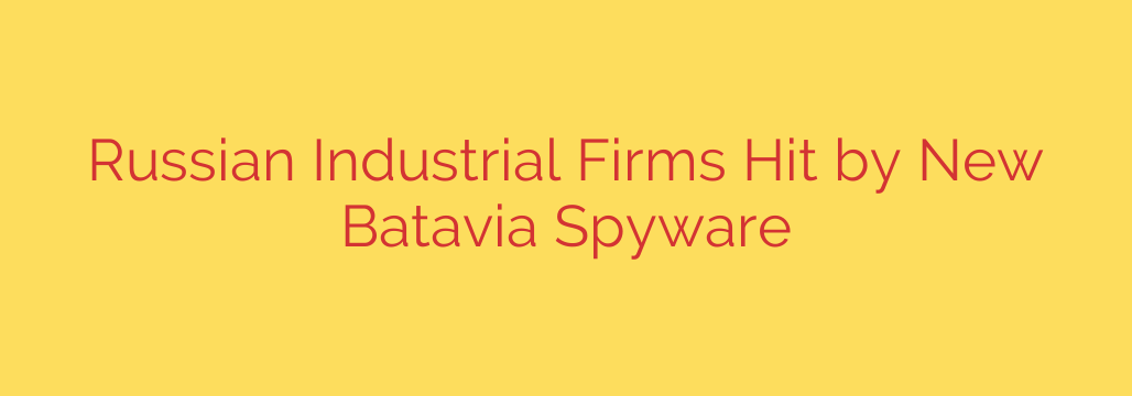 Russian Industrial Firms Hit by New Batavia Spyware