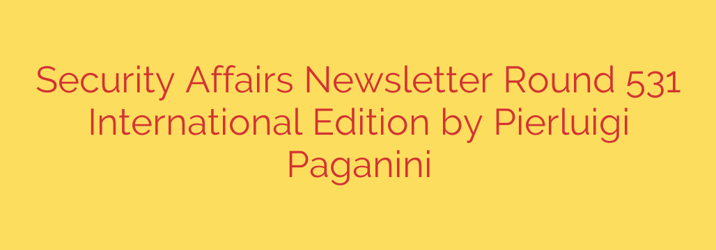 Security Affairs Newsletter Round 531 International Edition by Pierluigi Paganini
