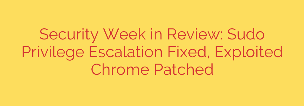 Security Week in Review: Sudo Privilege Escalation Fixed, Exploited Chrome Patched