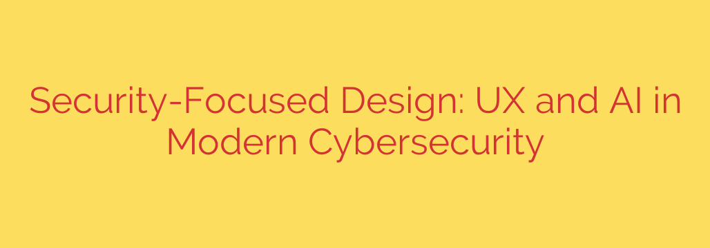 Security-Focused Design: UX and AI in Modern Cybersecurity