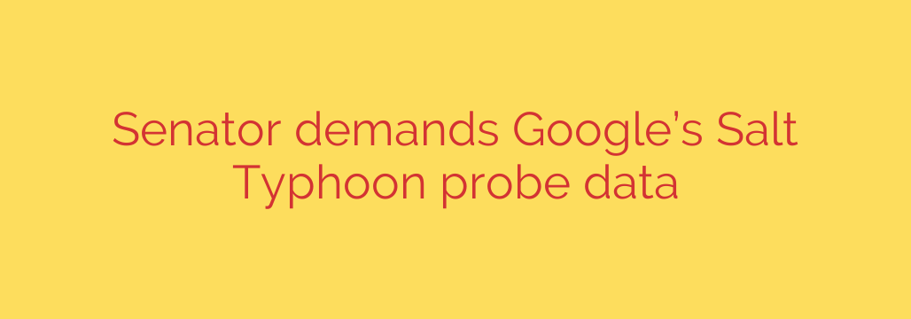Senator demands Google’s Salt Typhoon probe data