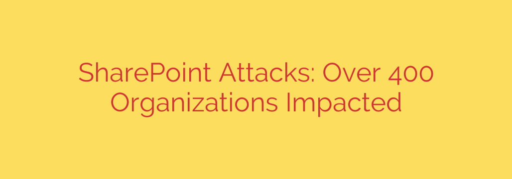 SharePoint Attacks: Over 400 Organizations Impacted