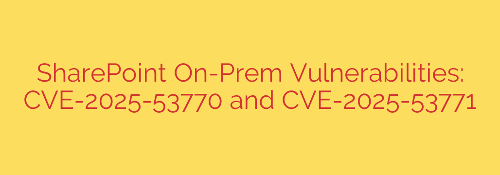SharePoint On-Prem Vulnerabilities: CVE-2025-53770 and CVE-2025-53771